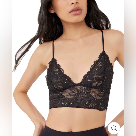Free People Other - Free People Everyday Lace Longline Bralette in Black size Small